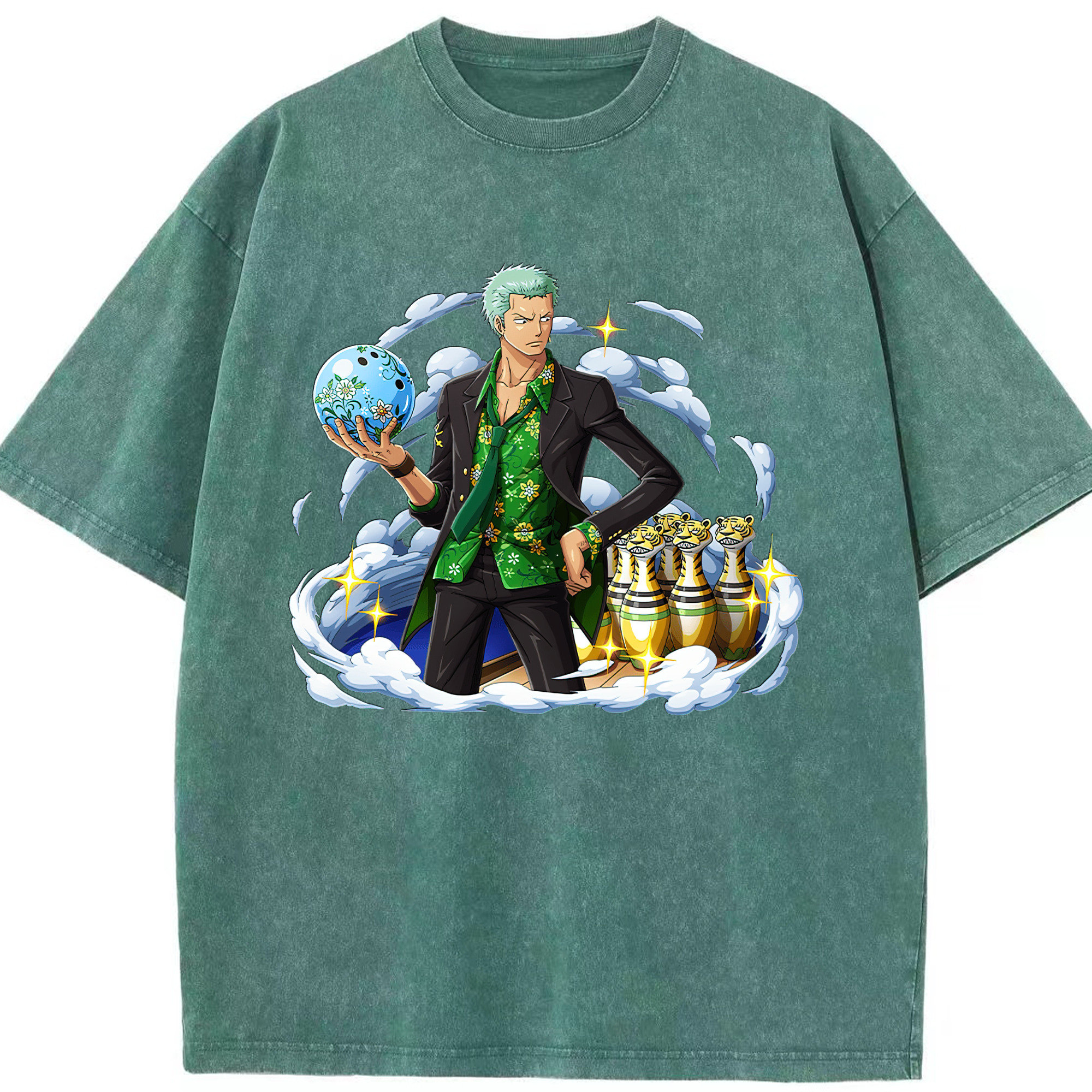 ワンピース ロロノア・ゾロ ONE PIECE Roronoa Zoro 綿100% ヴィンテージ風 半袖Tシャツ（フロントプリント）